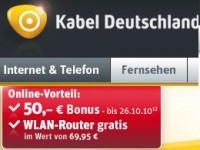 kabel deutschland Internet & Telefon 50 EUR Online-Bonus W-LAN-Router gratis