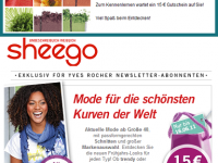 Yves Rocher Newsletter abonnieren + 15€-Gutschein für Sheego erhalten