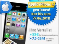 discotelPLUS: jeder 20. Neukunde im 7,5 Cent Prepaid-Tarif gewinnt ein iPhone 4, bis 27.6.!
