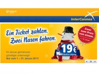 InterConnex: Zwei Tickets zum Preis von einem – Nur vom 01.01. bis 31.01.2012