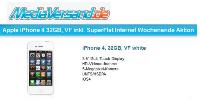 MediaVersand: Apple iPhone 4 32 GB + Vodafone SuperFlat Internet Wochenende – nur 49€ mtl.