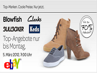 ebay FASHION-Exclusives: Schuhe von Clanks, Blowfish und Keds bis zu 70% reduziert- bis 05.03., 7:00 Uhr