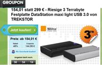 Groupon: 3 TB TrekStor Festplatte mit USB 3.0 für 154,01€ statt 299€ – bis 02.05.