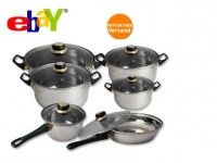 ebay WOW: 12teiliges Edelstahl Kochtopfset für 19,99€ inkl. Versand