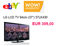 ebay WOW: LG LCD Fernseher 37LK430 für nur 309€ – bis 24.04.