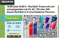 Groupon: 24,48, 120 oder 240 Dosen Red Bull ab 19,90€ statt 34,95€ – bis 06.05.