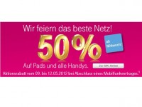 T-Mobile: 50% auf alle Handys bei Vertragsabschluss (vom 9.5. bis 12.5.)