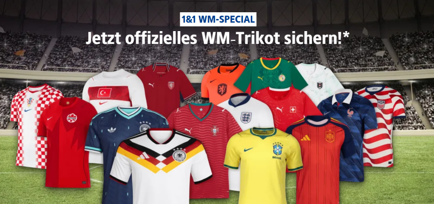 1und1 WM Special Gratis Trikot Aktion