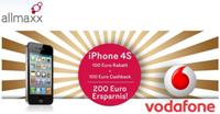 allmaxx.de: iPhone 4S mit insgesamt 200€ Ersparnis + Vodafone SuperFlat Internet Plus
