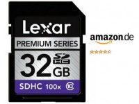 Amazon: Lexar 100X Premium (SDHC) 32GB Speicherkarte für 22,95 Euro