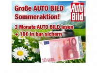 AUTO BILD Sommeraktion – 3 Monate AUTO BILD für effektive 9,20 Euro dank 10 Euro Barprämie