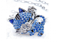 Silvity.de: Silberkette samt Kätzchen-Anhänger mit blauen Strass-Steinen für nur 4,99 Euro