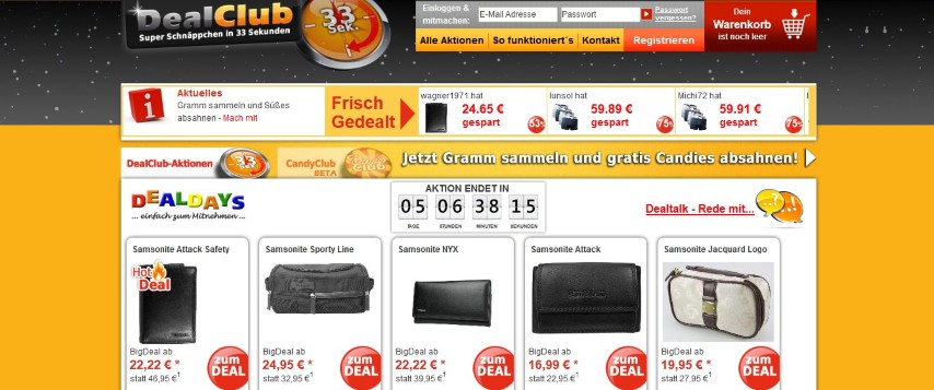 DealClub Homepage (Small)