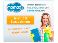 momox Newsletter Gutschein: 10 Prozent Bonus zusätzlich zum Verkaufserlös