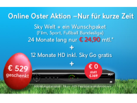 Sky Online Oster Aktion 2013: Sky Welt + 1 Paket günstig im 24-Monats-Abo