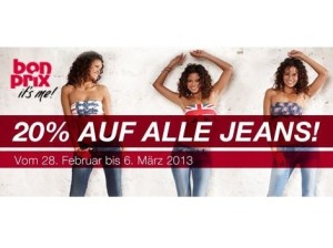 Bonprix Überraschungs-Aktion: 20 Prozent Rabatt auf Jeans
