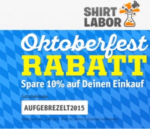 Shirtlabor: 10 Prozent Oktoberfest-Rabatt