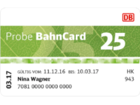 bahn.de: Probe BahnCard 25 für 19 Euro – nur bis 10. Juni 2017