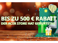 Bis zu 500€ Acer Extrarabatt auf ausgewählte Artikel