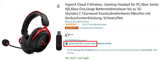 30% Rabatt auf Amazon Retouren