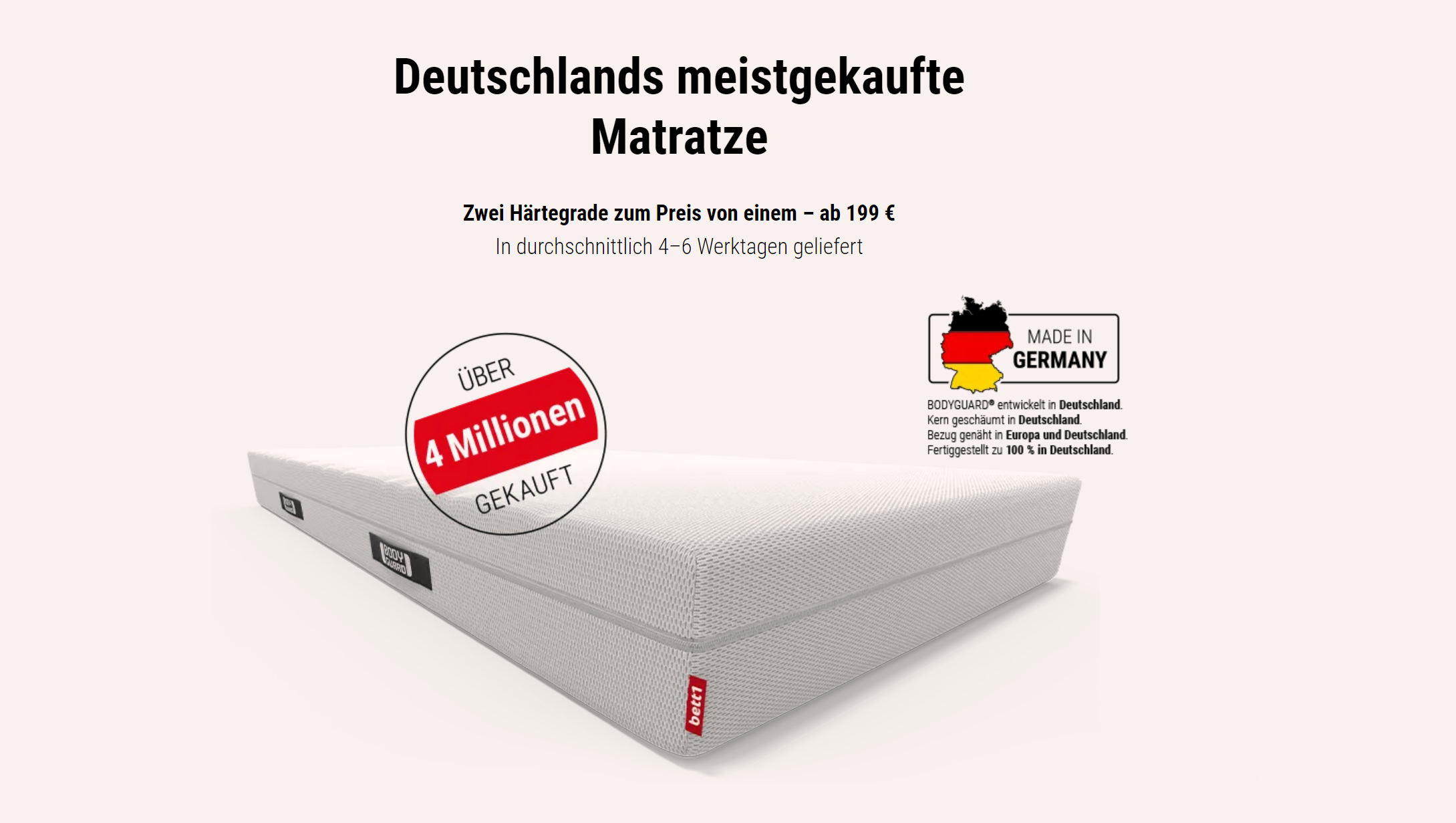 Bett1 Gutschein Anti-Katell-Matratze für 199€