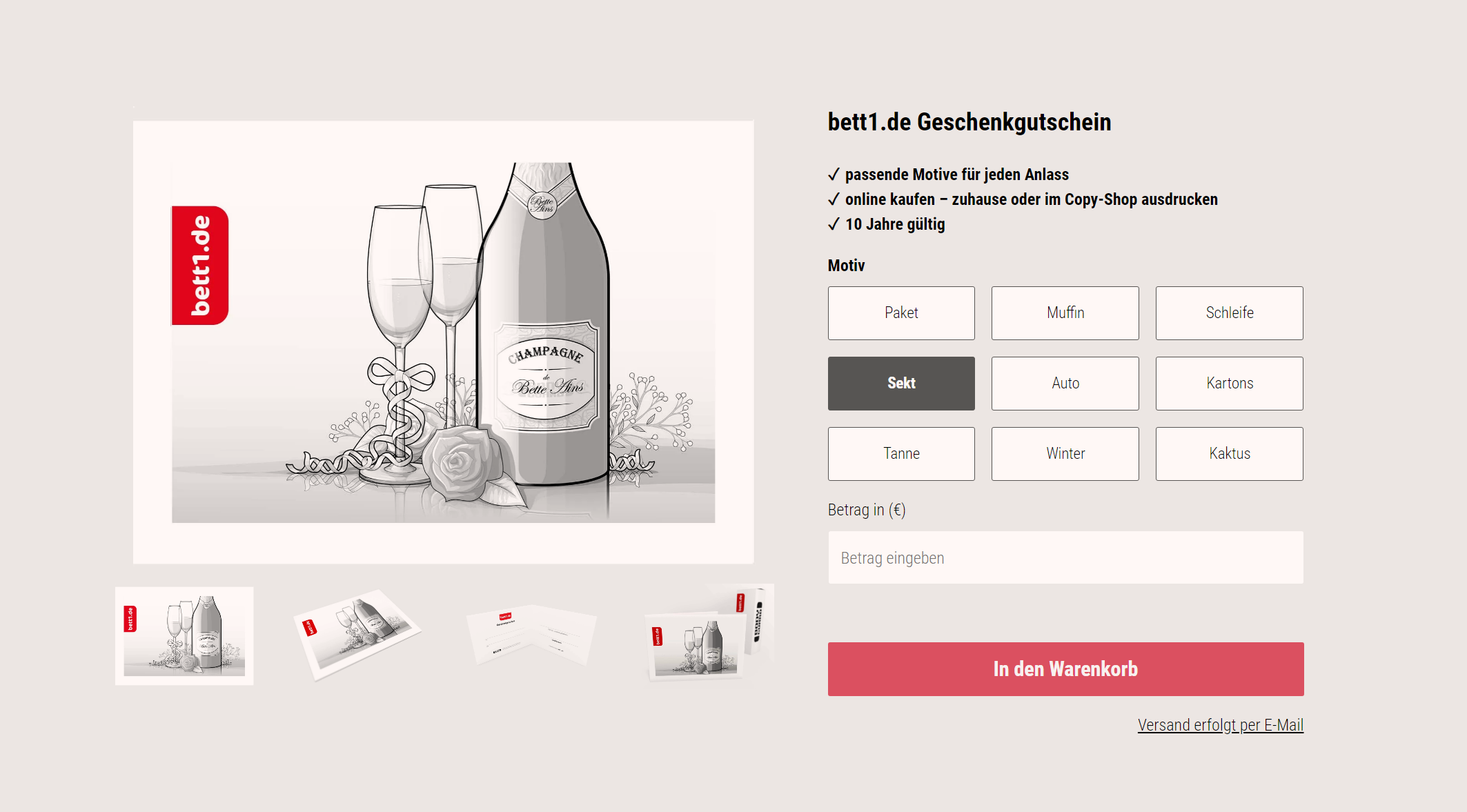 Bett1 Geschenkgutschein