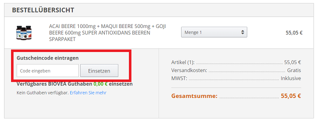 Biovea Gutscheincode