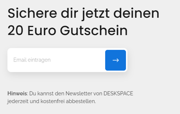 DESKSPACE Gutscheincode bei Abonnement