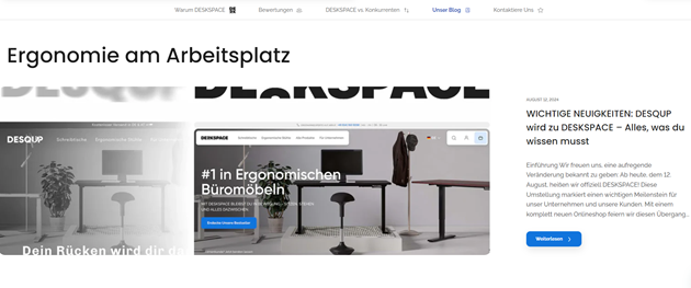 DESKSPACE Blog mit Rabattcodes