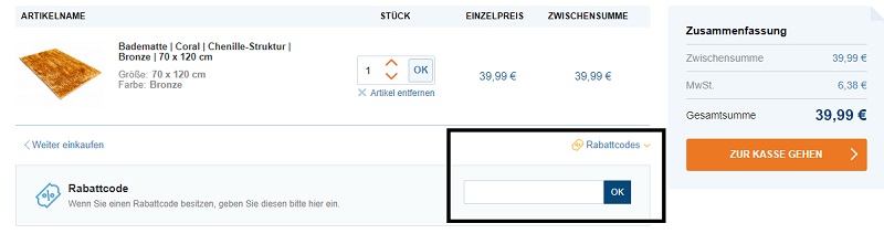 Einen floordirekt Gutschein einlösen