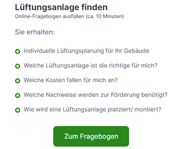Luftbude Lüftungsanlage finden