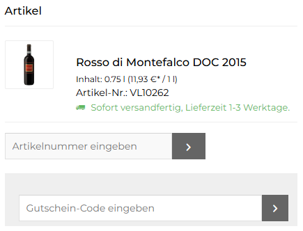 Coupons Im Warenkorb von Vinolisa einlösen