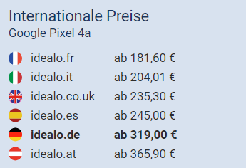 im Ausland bestellen idealo