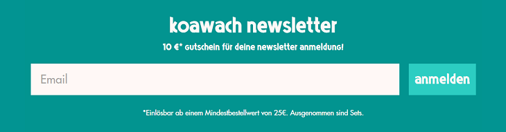 koawach Gutschein Newsletter