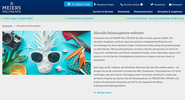 Meiers Weltreisen Aktuelles und Angebote