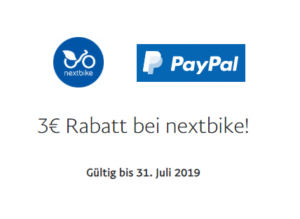 nextbike Fahrradverleih: Mit PayPal 3 Stunden kostenlos fahren