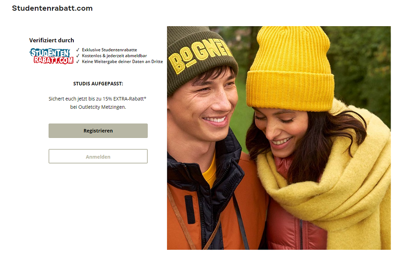 Outletcity Gutschein für Studierende