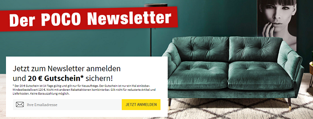 Poco Gutschein Newsletter