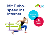 Pyur Angebot: 6 Freimonate für alle Internet-& Kombi-Tarife
