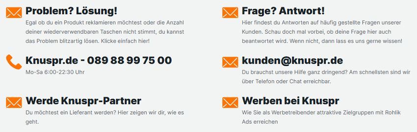 Geld zurück mit Reklamation bei Knuspr