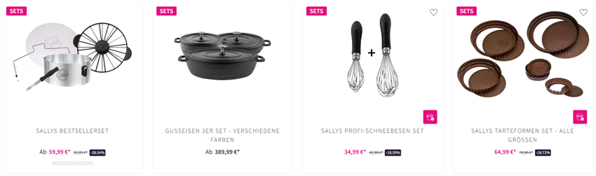 Sallys Rabatte auf Sets