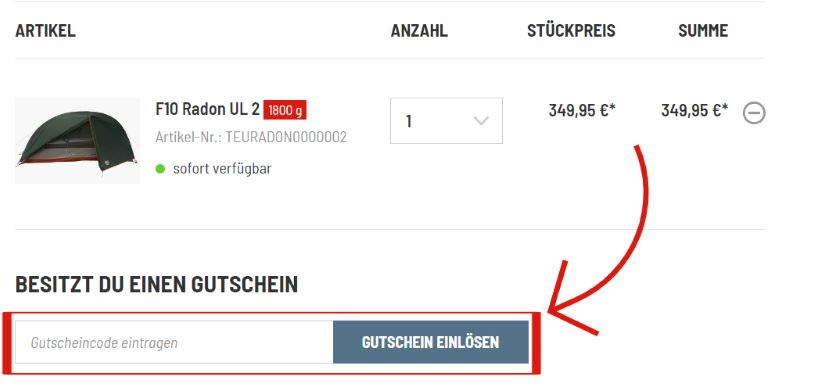 Tapir Gutschein einlösen