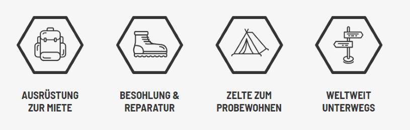 große Auswahl im Outdoor Bereich