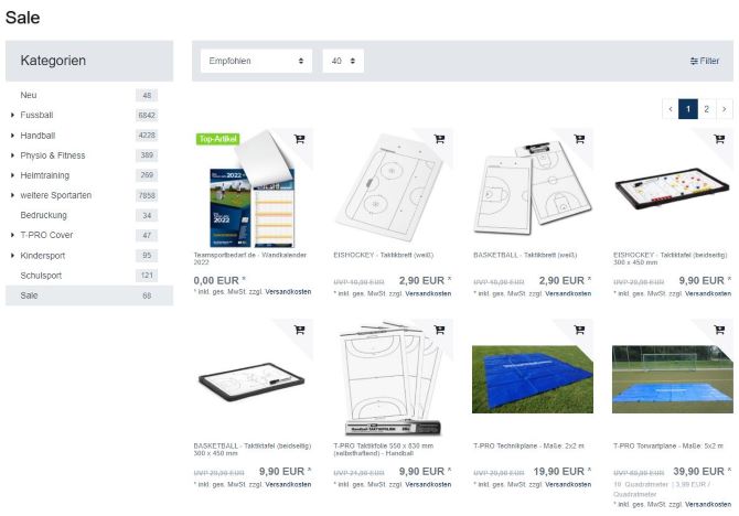 teamsportbedarf gutschein sale website