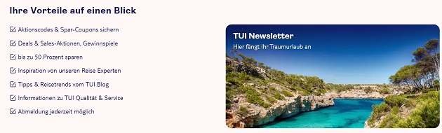 Vorteile TUI Newsletter