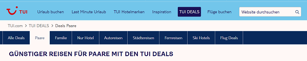 TUI Deal fuer Paare