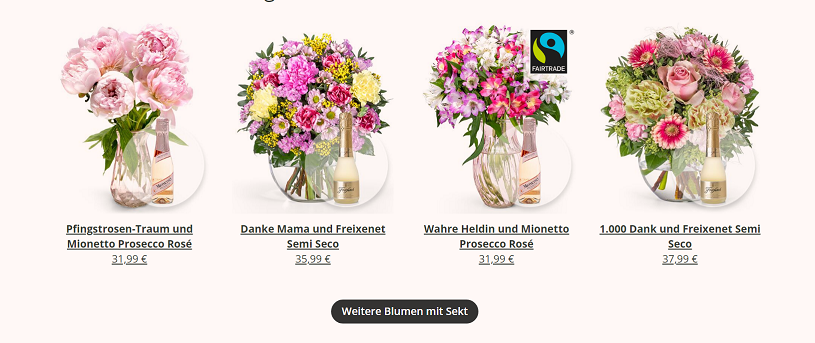 Blumenstrauss mit Sekt